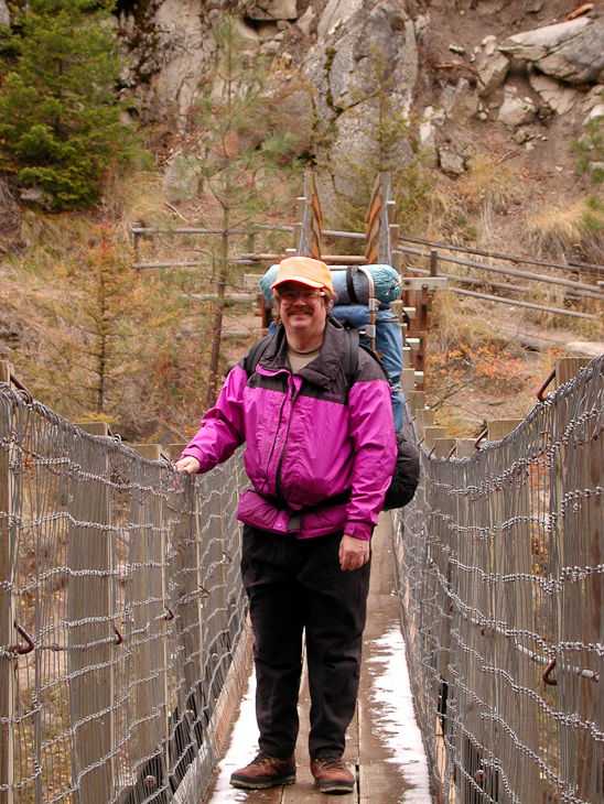 Dave on the Swinging Bridge, Montana photo