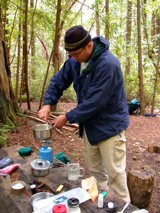 Making Breakfast, Butano Backpacking photo