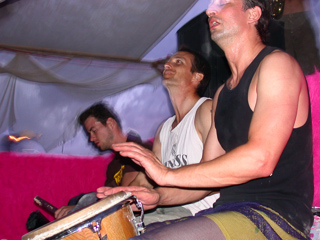 Marc and Roy, Burning Man 2002 photo