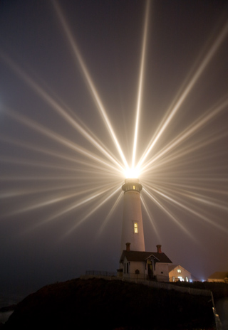 Fresnel Lens Beams, Pigeon Point Lighthouse photo