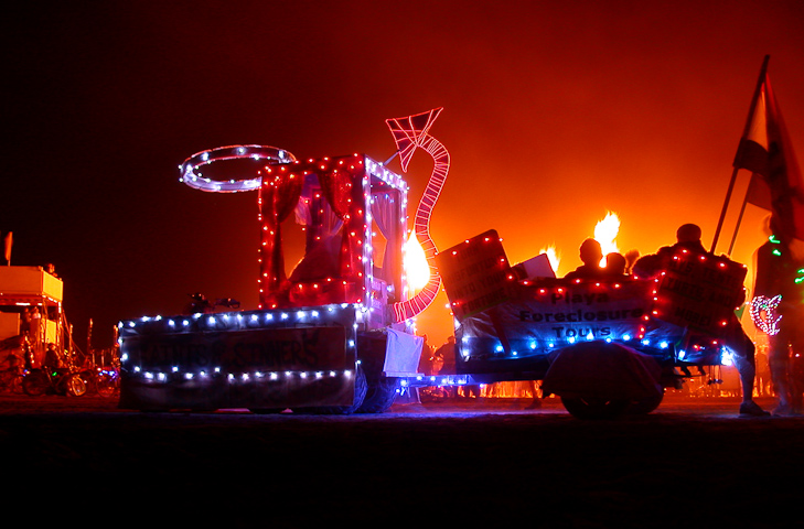 Art Car at Night, Burning Man photo