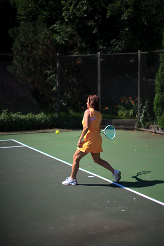 Suzanne Playing Tennis, Marblehead photo