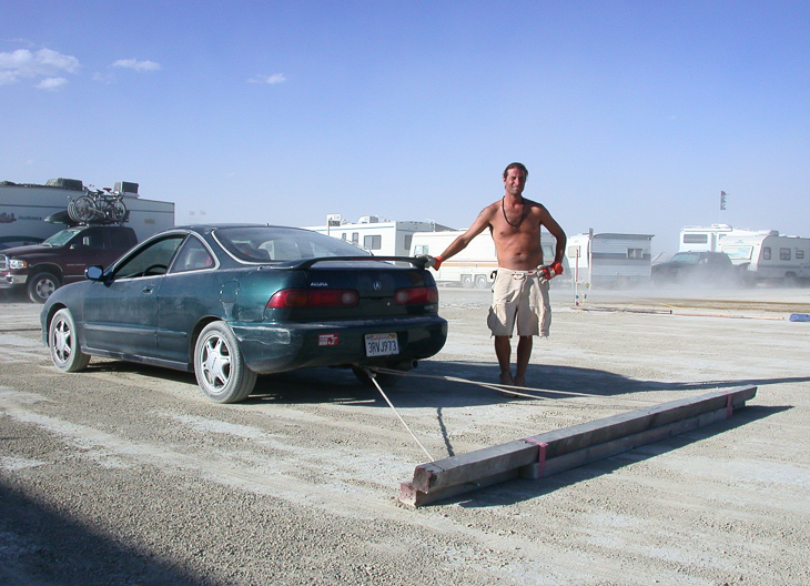 Anthony with the Playa Zamboni, Burning Man photo