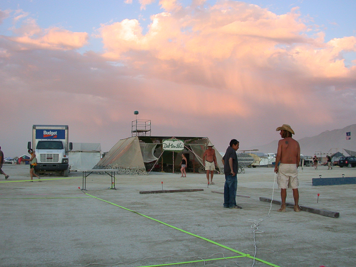Building the Court of Ganesh, Burning Man photo