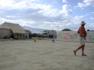 James Measuring the Court, Burning Man photo