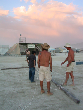 Building the Court of Ganesh, Burning Man photo