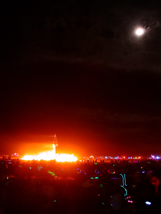 Full Moon Over the Burn, Burning Man photo