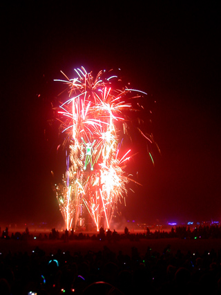 Fireworks at the Man, Burning Man photo