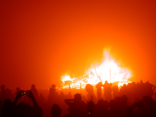 The Man Falls, Burning Man photo