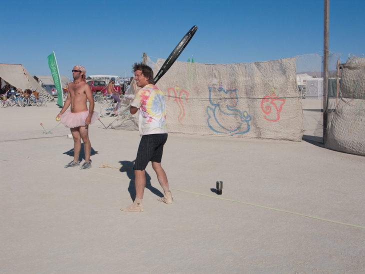 Tom with the Giant Racquet, Burning Man photo