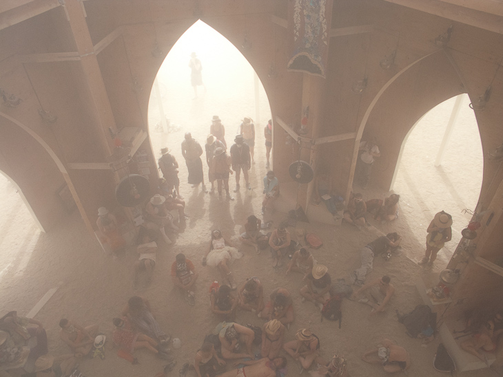 Temple in a Dust Storm, Burning Man photo