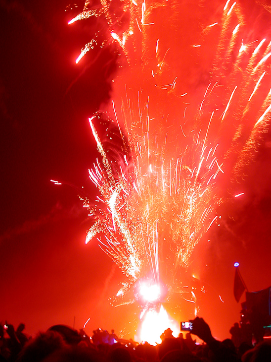 Fireworks at the Trojan Horse, Burning Man photo