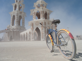 Bike at the Temple, Burning Man photo
