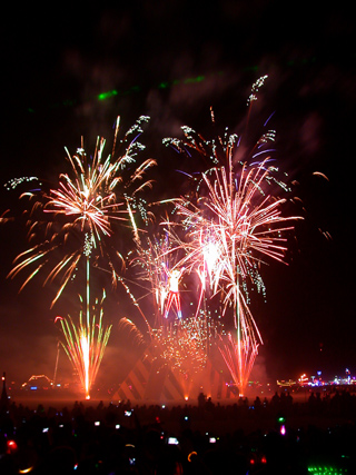 Fireworks Before the Burn, Burning Man photo