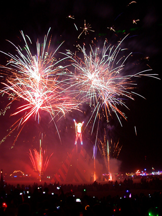 Fireworks Before the Burn, Burning Man photo