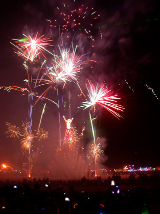 Fireworks Before the Burn, Burning Man photo