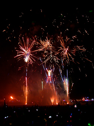 Fireworks Before the Burn, Burning Man photo