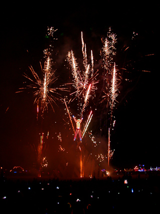 Fireworks Before the Burn, Burning Man photo