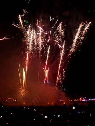 Fireworks Before the Burn, Burning Man photo