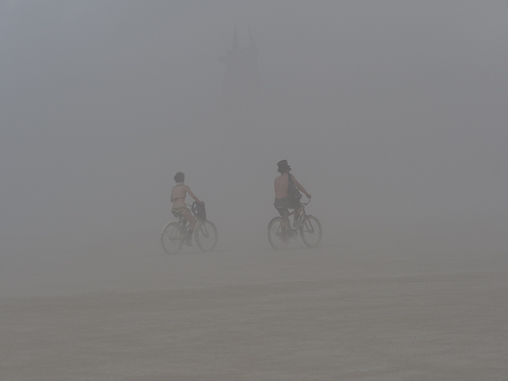 Bikers in a Dust Storm, Burning Man photo