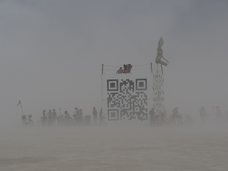 Barcode in a Dust Storm, Burning Man photo