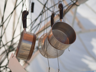 Pots and Pans Wind Chime, Burning Man photo