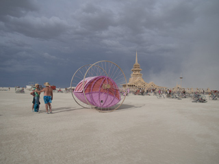 Two Wheeler at the Temple, Burning Man photo