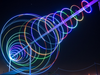 Spinning Light Art, Burning Man photo
