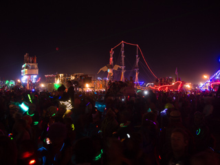 Crowd Gathers for the Burn, Burning Man photo