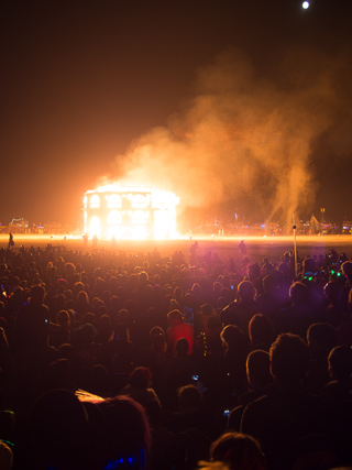 Crowd Watching the Burn, Burning Man photo