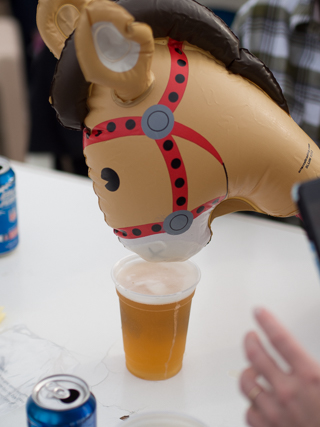 Hobby Horse Drinking Beer, Red Lodge photo