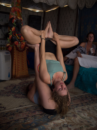 Yoga in the Ganesh Tent, Burning Man photo