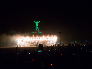 The Man Lights Up, Burning Man photo