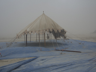 Ganesh Tent in a Dust Storm, Burning Man photo