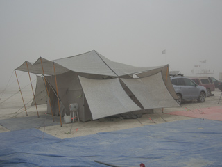 Rocket Tent in a Dust Storm, Burning Man photo