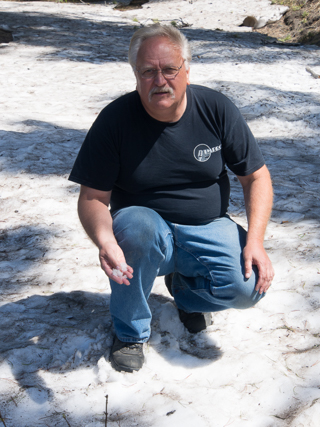 Joe in a Snowfield, Montana Road Trip photo