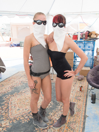 Carly and Leslie, Burning Man photo