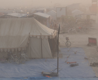 Ganesh Tent in a Dust Storm, Burning Man photo