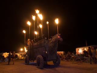 Chester the Fire-Breathing Horse, Burning Man photo