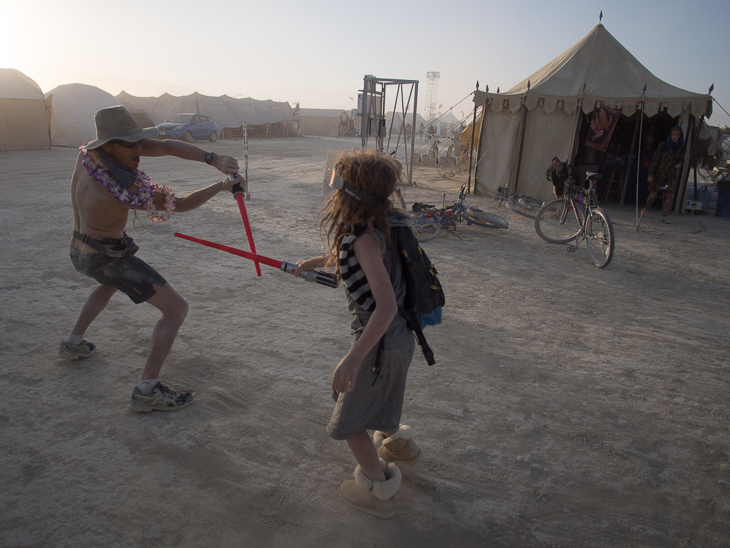 Lightsaber Duel, Burning Man photo