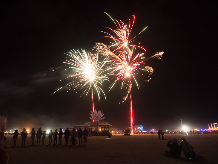 Fireworks at the Mazu temple, Burning Man photo