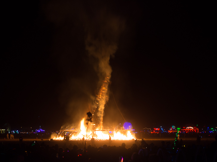 The Man Falls, Burning Man photo