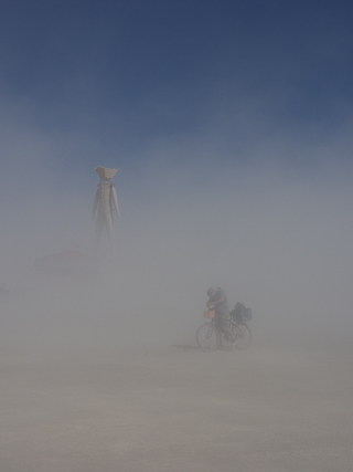 Dust Storm at the Man, Burning Man photo