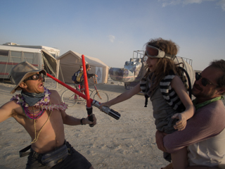 Lightsaber Duel, Burning Man photo