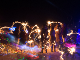Sparklers, Burning Man photo