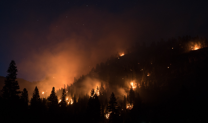 Goat Creek Fire at Night, Goat Creek Fire photo