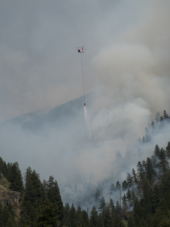 Chinook Over Babcock Creek, Goat Creek Fire photo