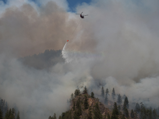 Helicopter Bucket Drop, Goat Creek Fire photo