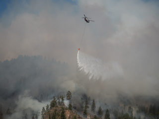 Helicopter Bucket Drop, Goat Creek Fire photo