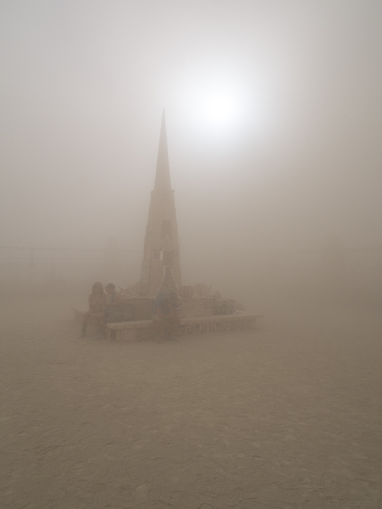 Temple in a Dust Storm - 2012, Burning Man photo